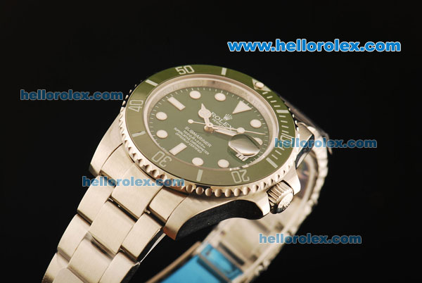 Rolex Submariner Swiss ETA 2836 Automatic Movement Steel Case with Green Dial and Green Cermaic Bezel - Click Image to Close